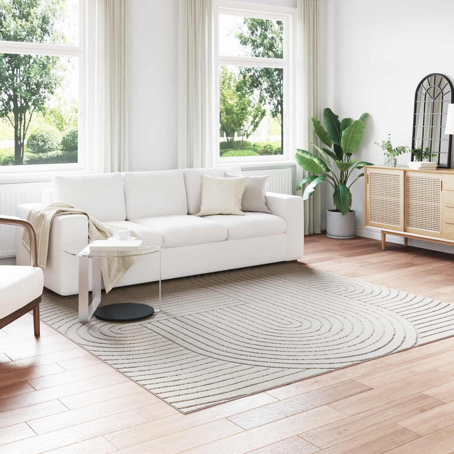 Vidaxx tapis carré huarte crème 240 x 240 cm polyester