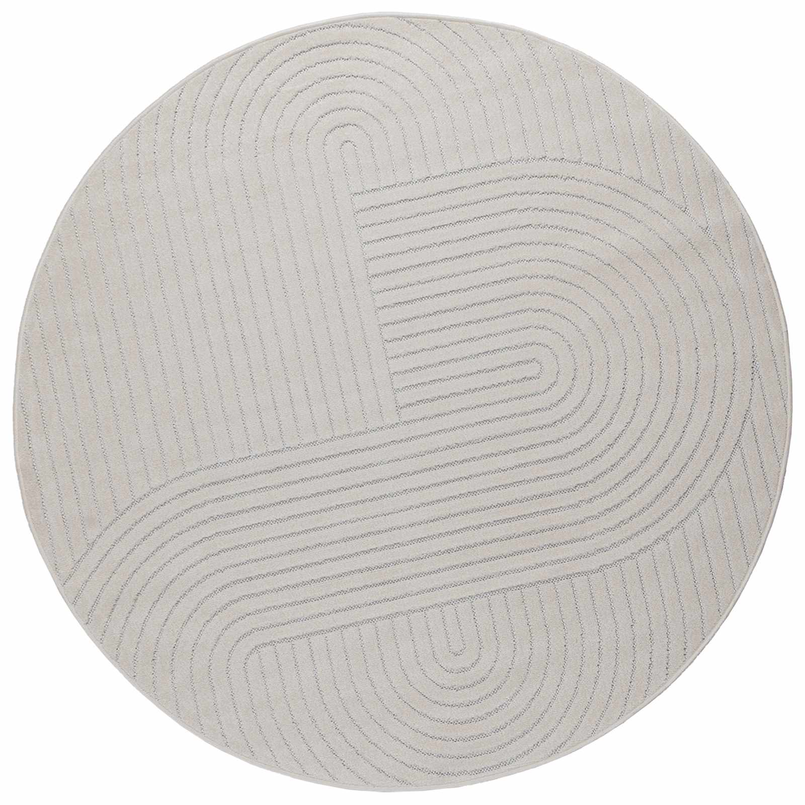 VidaXL tapis rond huarte crème ø 120 cm polyester