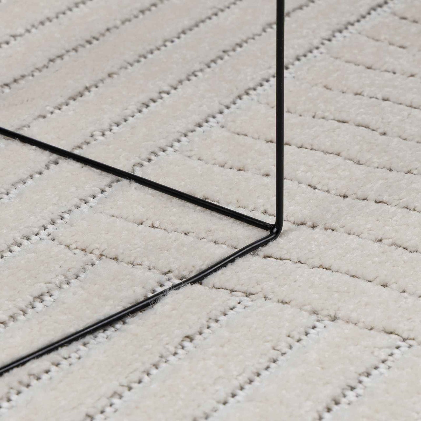 VidaXL tapis rond huarte crème ø 160 cm polyester
