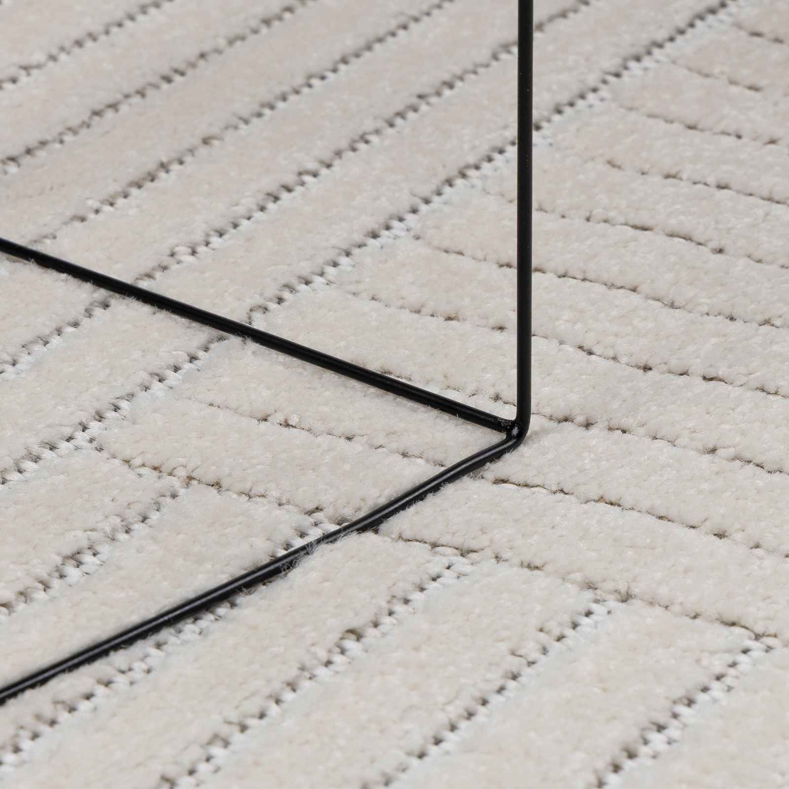 VidaXL tapis rond huarte crème ø 160 cm polyester