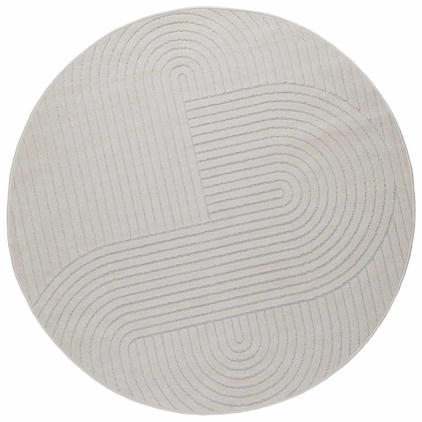 VidaXL tapis rond huarte crème ø 160 cm polyester