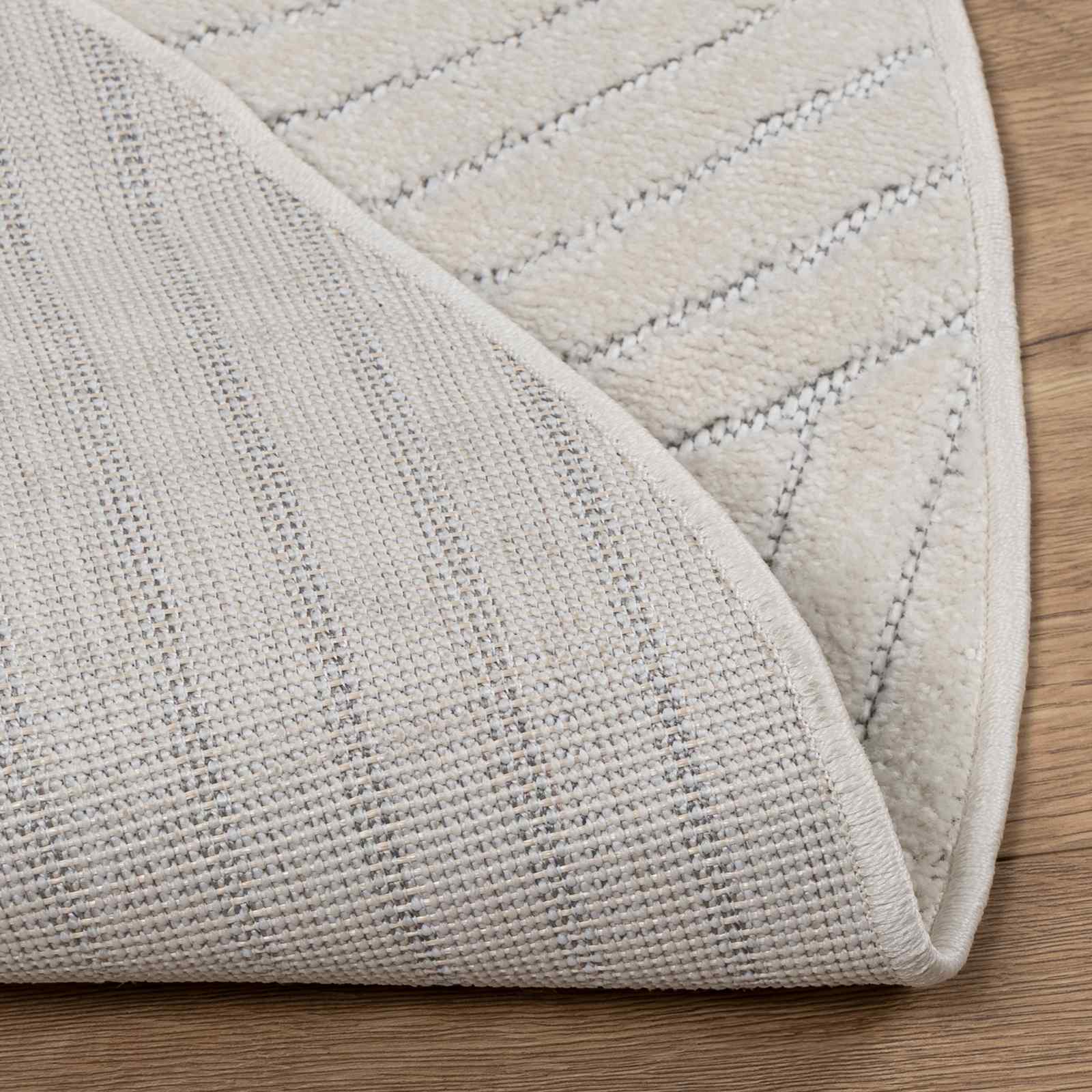 VidaXL tapis rond huarte crème ø 200 cm polyester