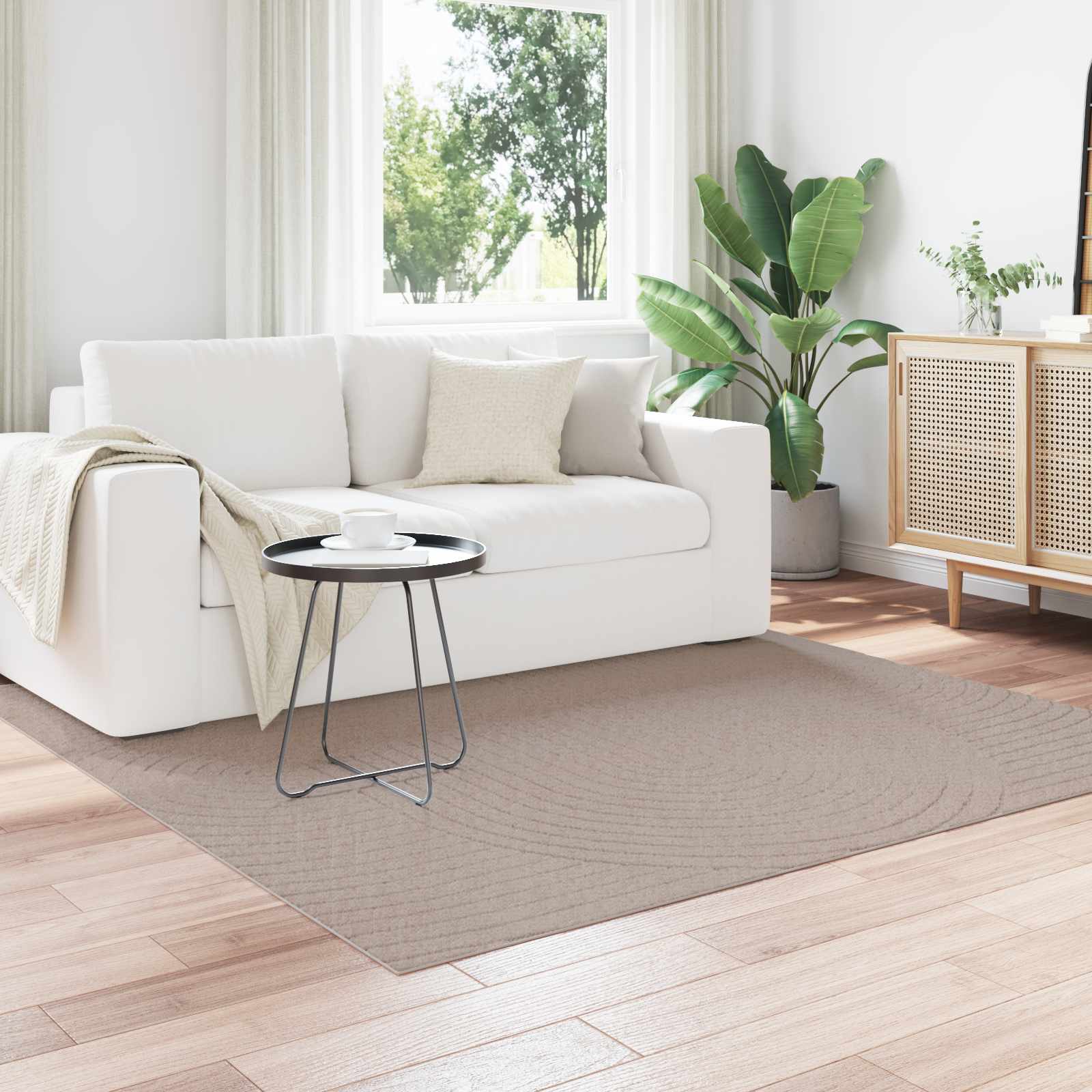 Vidaxx tapis carré huarte beige 120 x 120 cm polyester
