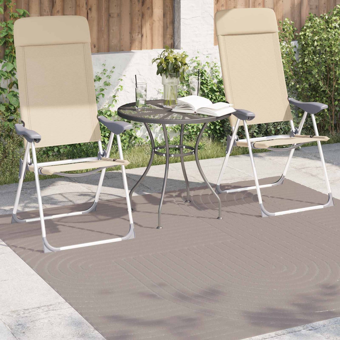 Vidaxx tapis carré huarte beige 120 x 120 cm polyester