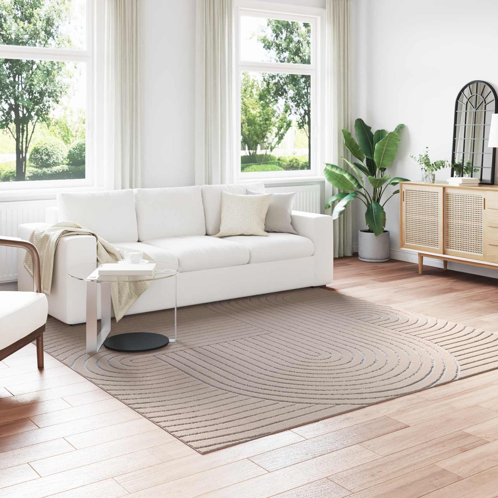 Vidaxx tapis carré huarte beige 240 x 240 cm polyester