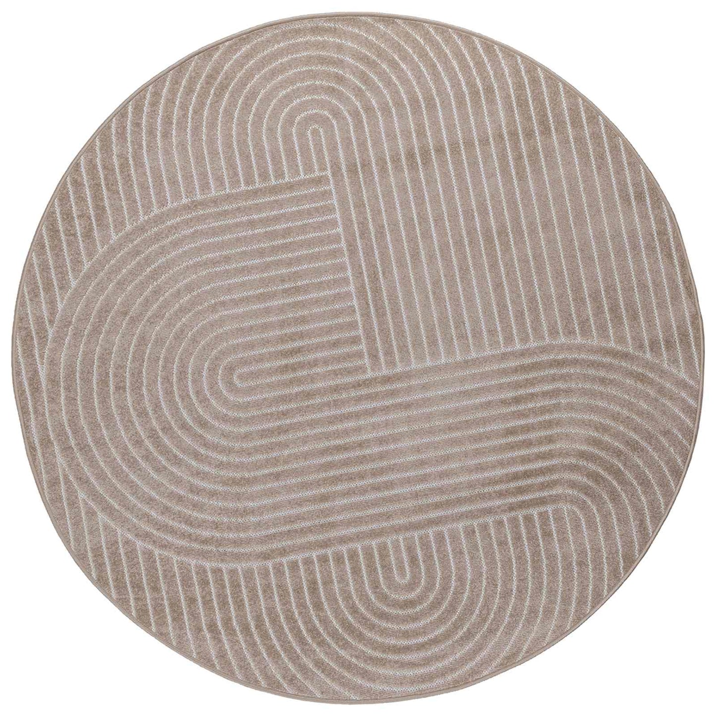 VidaXL tapis rond huarte beige ø 160 cm polyester