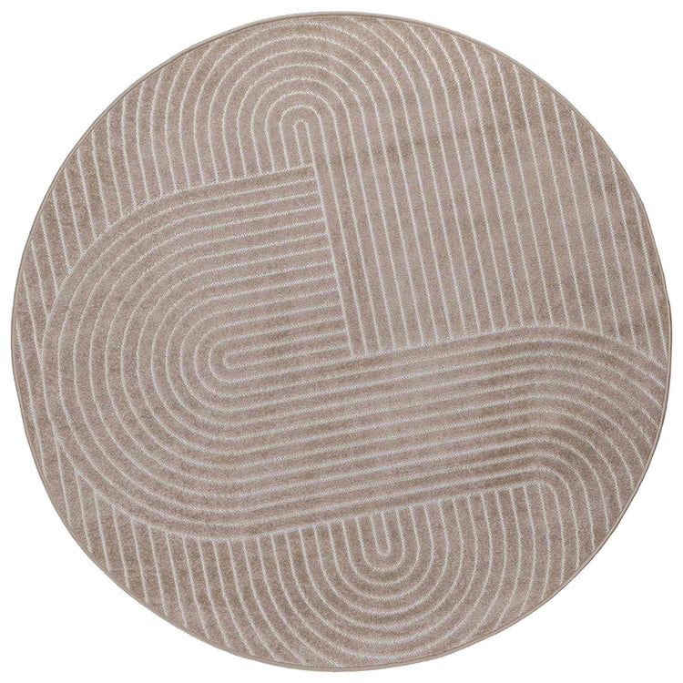 VidaXL tapis rond huarte beige ø 160 cm polyester