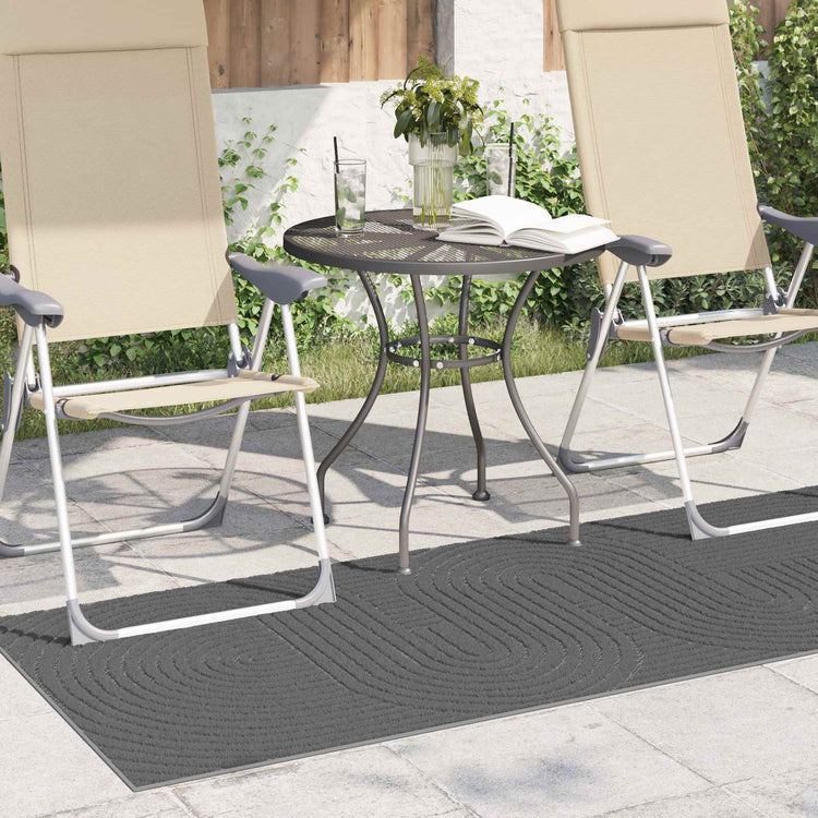 VidaXL tapis rectangulaire huarte anthracite 200 x 80 cm polyester