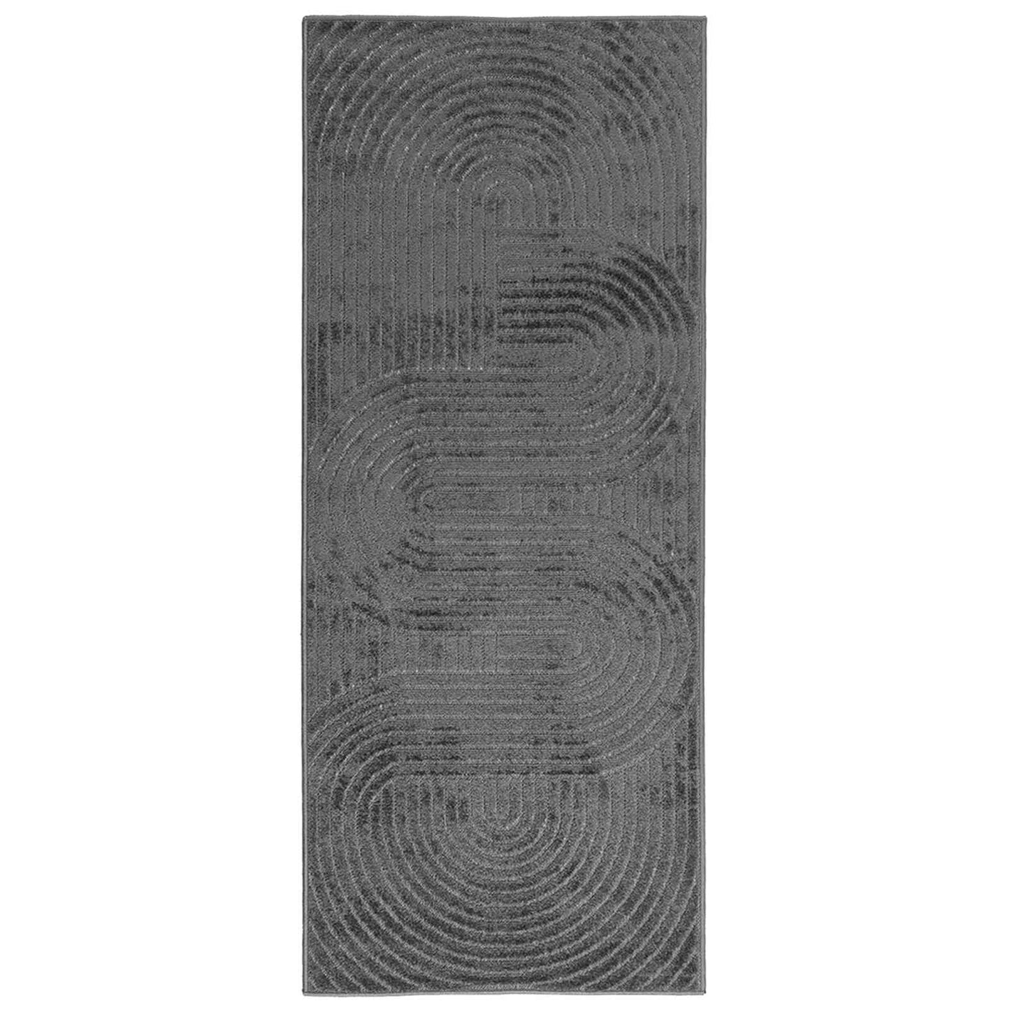 VidaXL tapis rectangulaire huarte anthracite 200 x 80 cm polyester