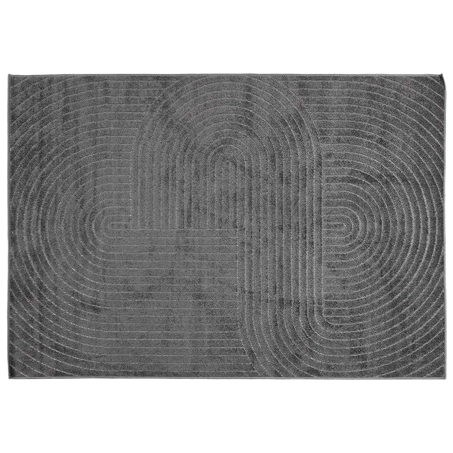 VidaXL tapis rectangulaire huarte anthracite 170 x 120 cm polyester