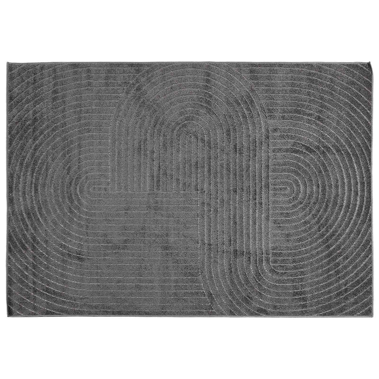 VidaXL tapis rectangulaire huarte anthracite 170 x 120 cm polyester