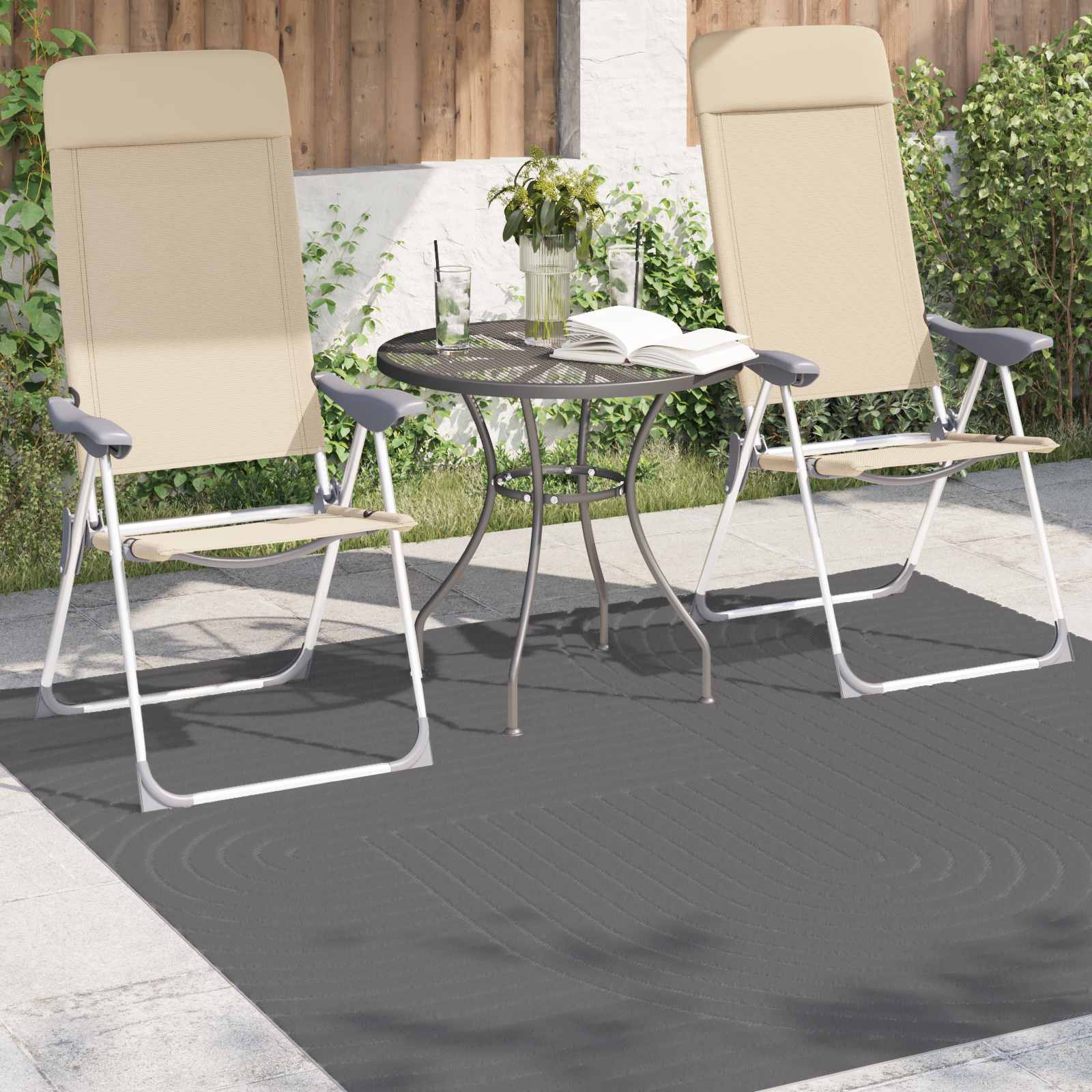 Vidaxx tapis carré huarte anthracite 120 x 120 cm polyester