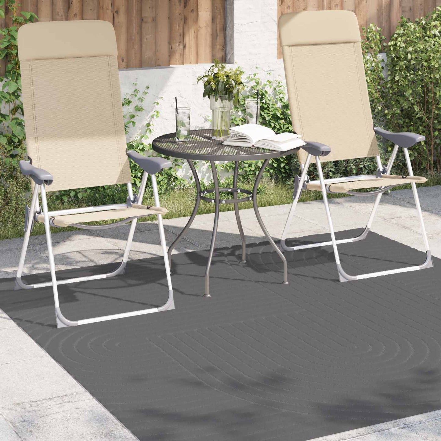 Vidaxx tapis carré huarte anthracite 200 x 200 cm polyester