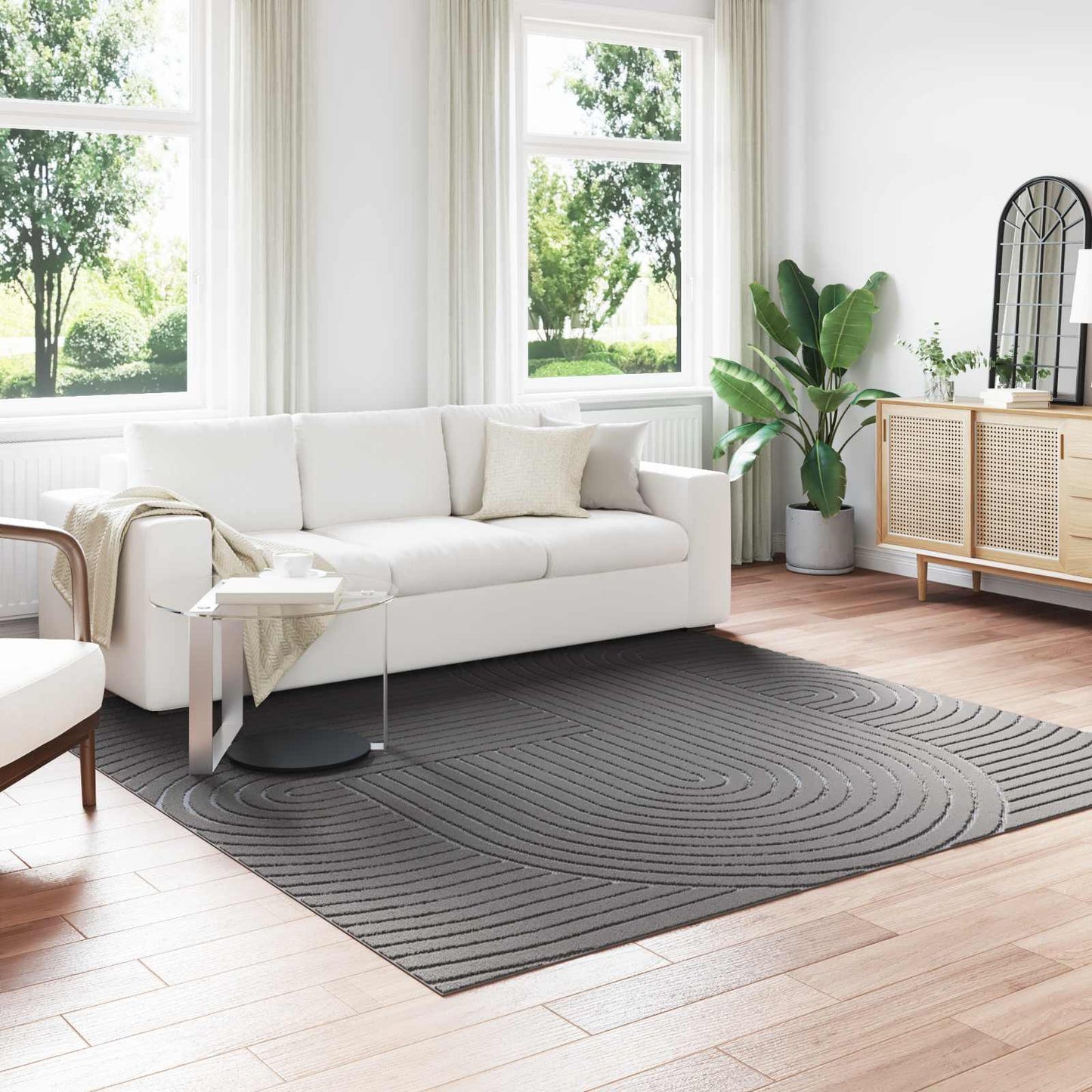Vidaxx tapis carré huarte anthracite 240 x 240 cm polyester