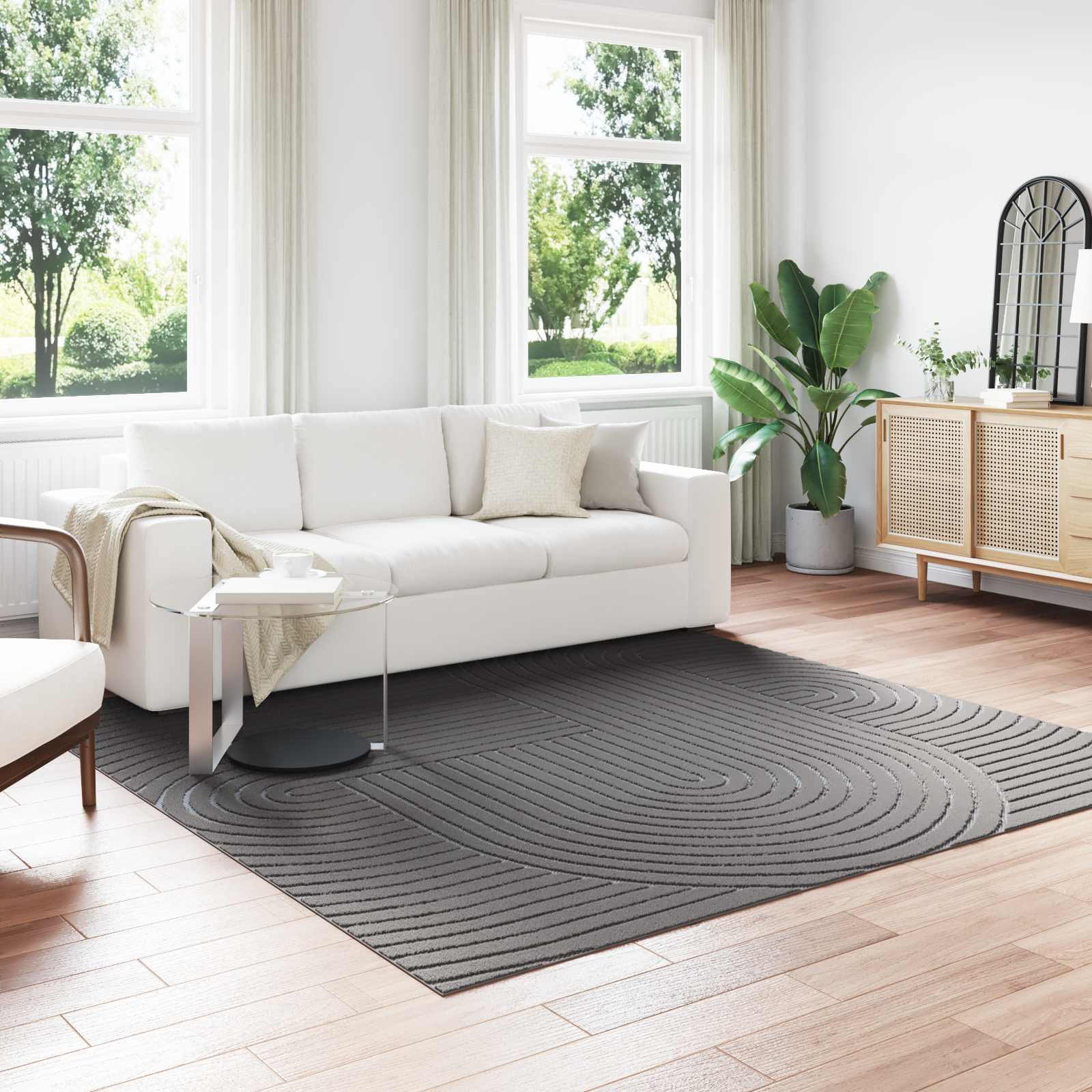 Vidaxx tapis carré huarte anthracite 240 x 240 cm polyester