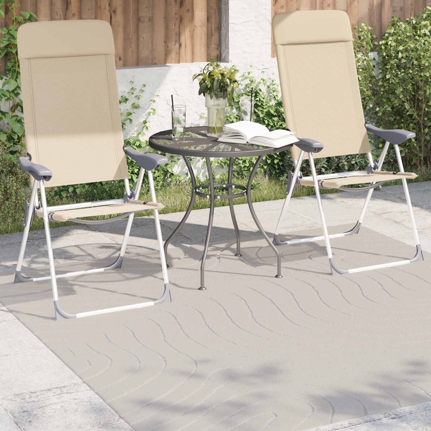 Vidaxx tapis carré huarte crème 120 x 120 cm polyester