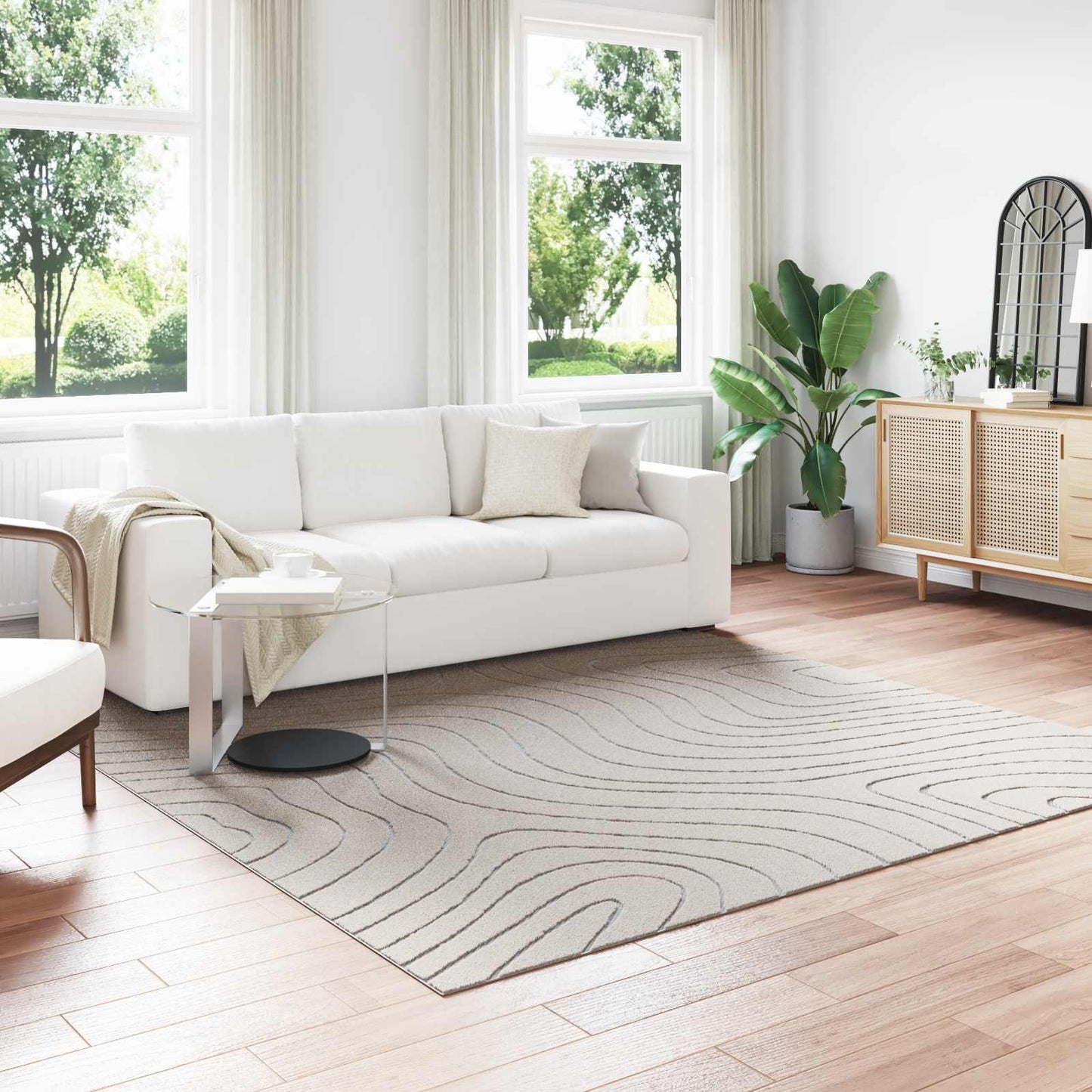 Vidaxx tapis carré huarte crème 240 x 240 cm polyester