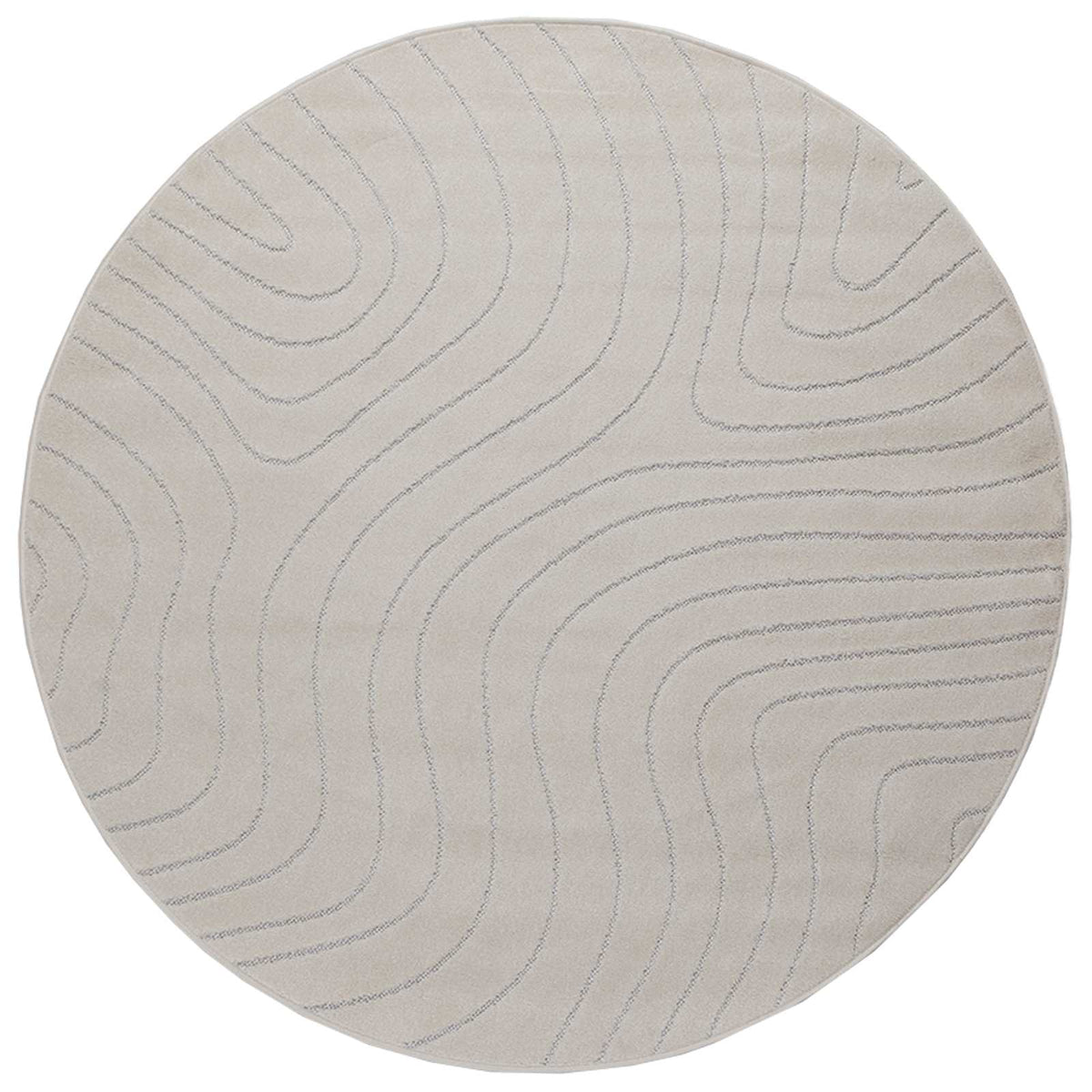 VidaXL tapis rond huarte crème ø 160 cm polyester