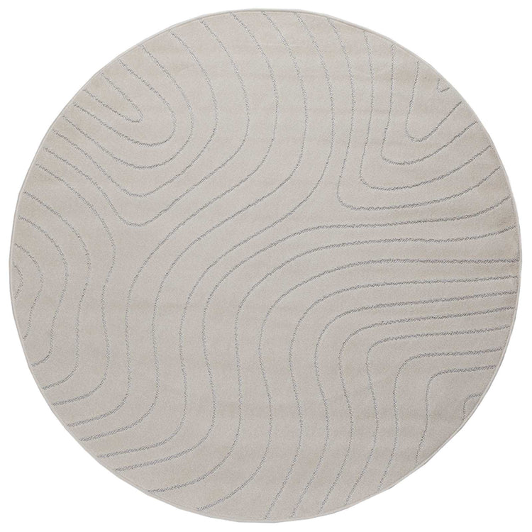 VidaXL tapis rond huarte crème ø 160 cm polyester
