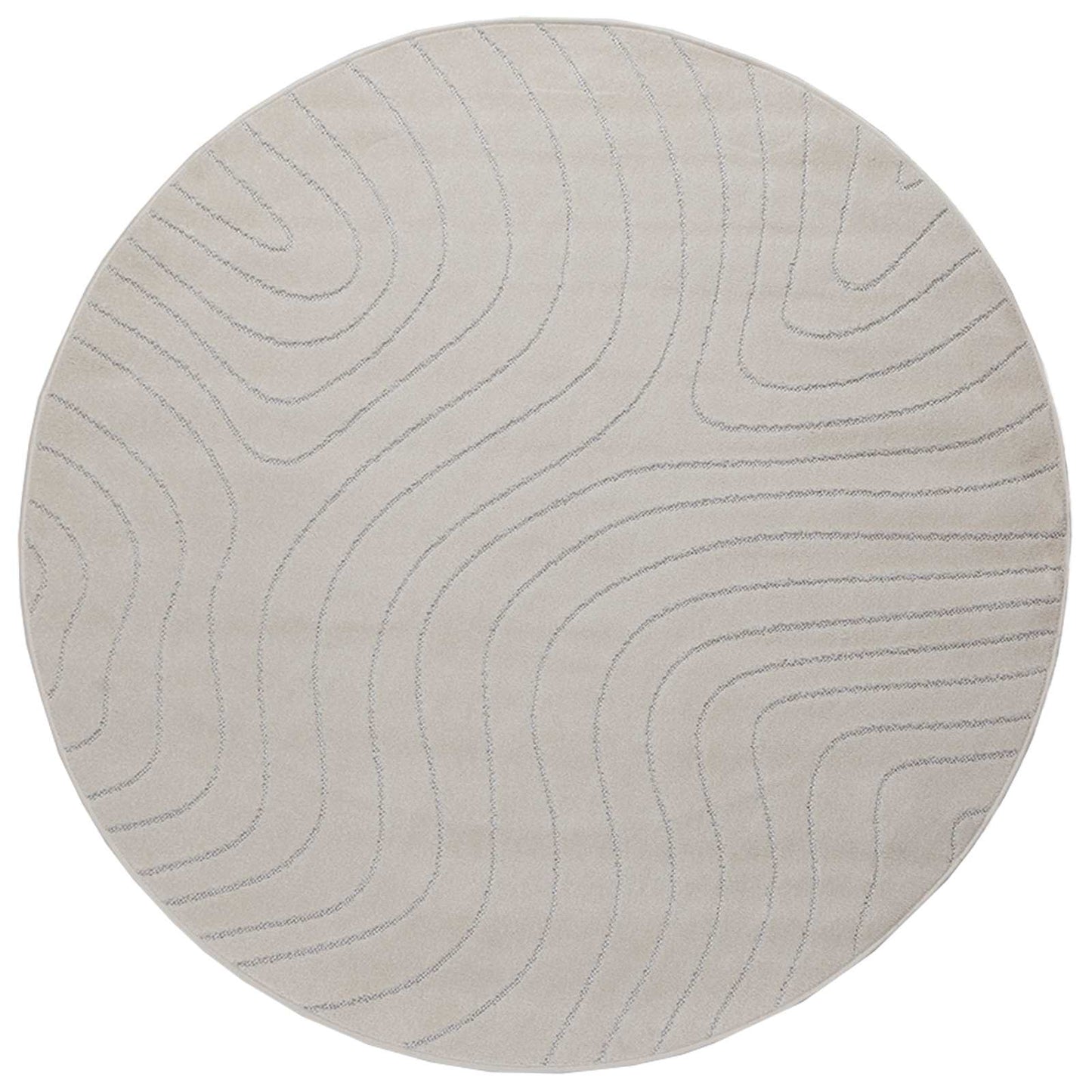 VidaXL tapis rond huarte crème ø 200 cm polyester