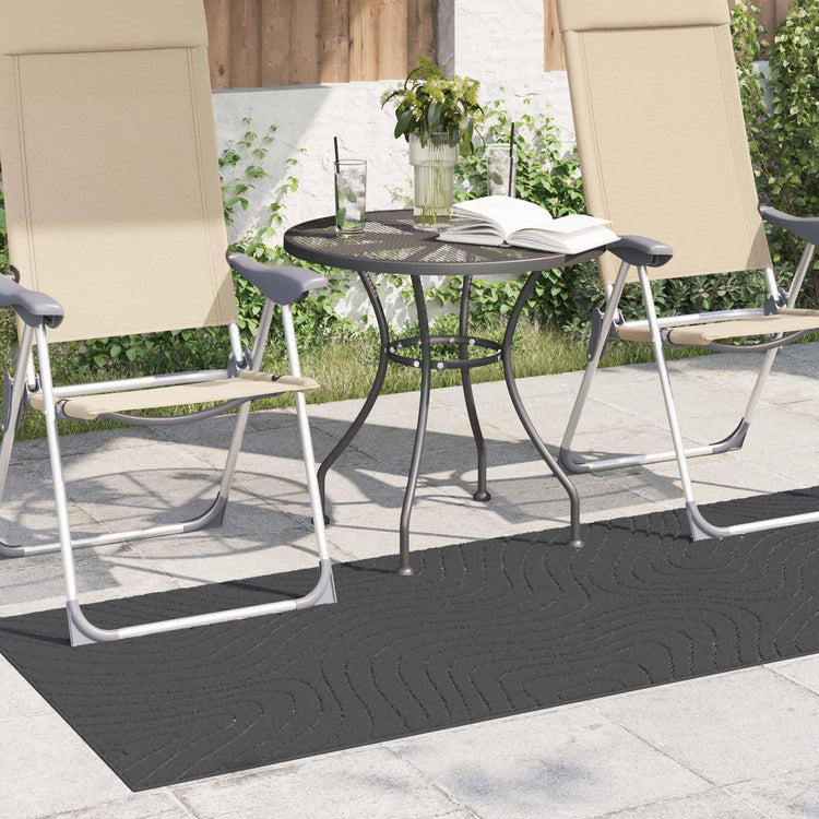 VidaXL tapis rectangulaire huarte anthracite 150 x 80 cm polyester