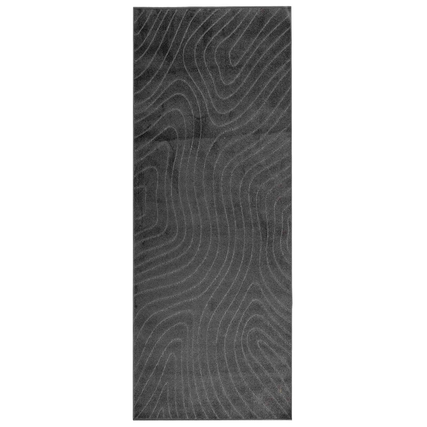 VidaXL tapis rectangulaire huarte anthracite 200 x 80 cm polyester