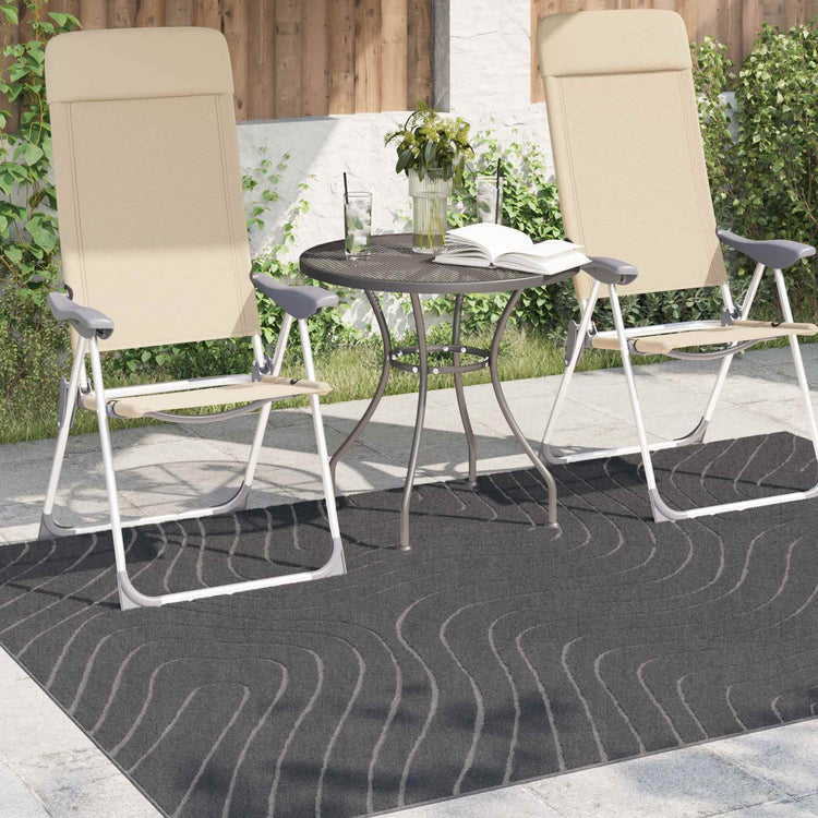 VidaXL tapis rectangulaire huarte anthracite 230 x 160 cm polyester