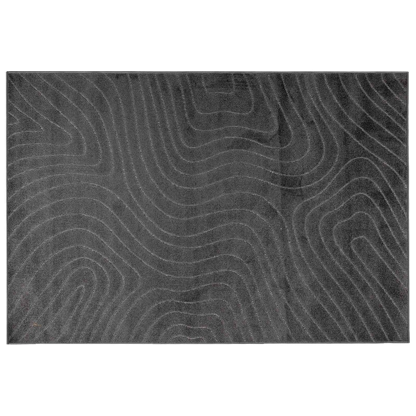 VidaXL tapis rectangulaire huarte anthracite 230 x 160 cm polyester