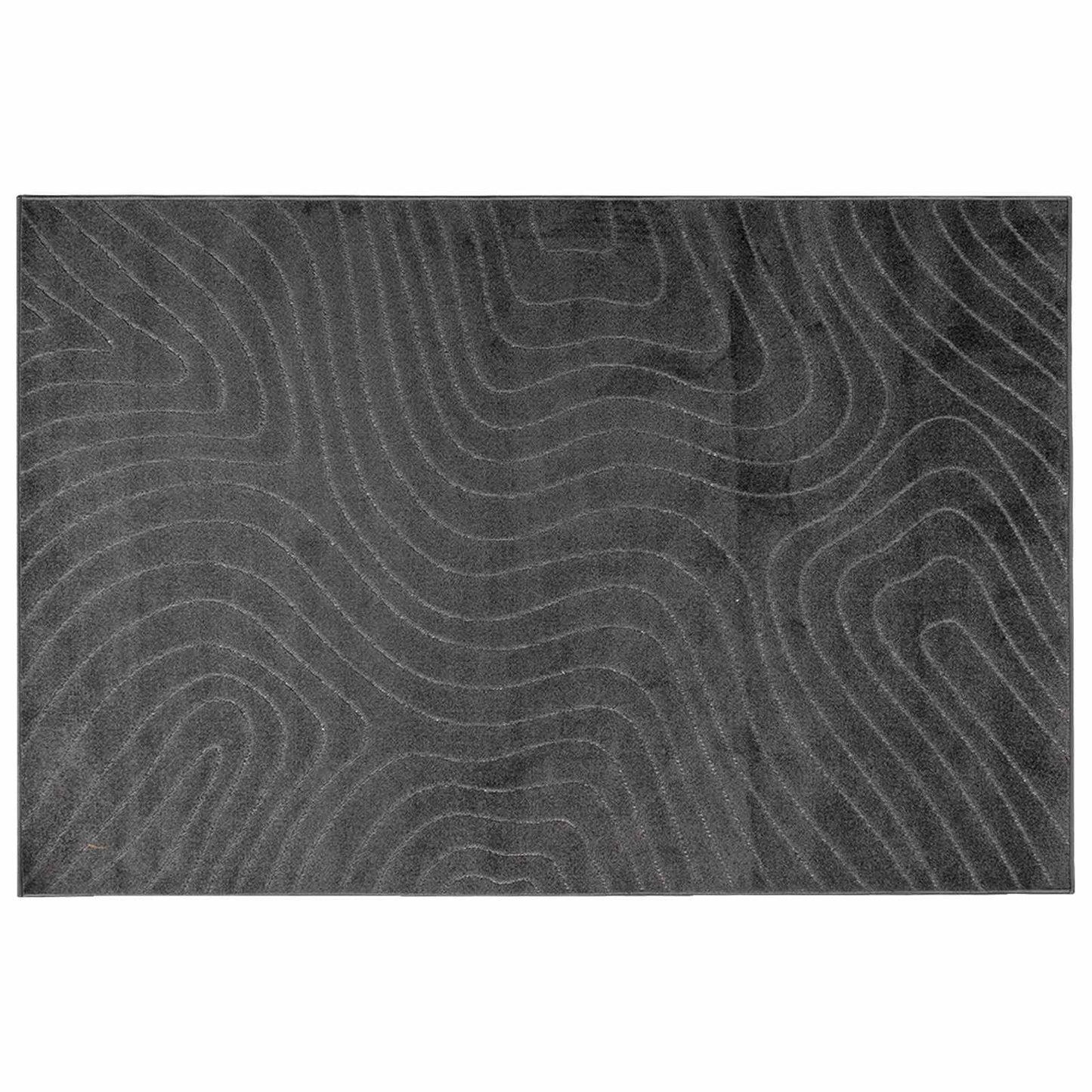VidaXL tapis rectangulaire huarte anthracite 340 x 240 cm polyester