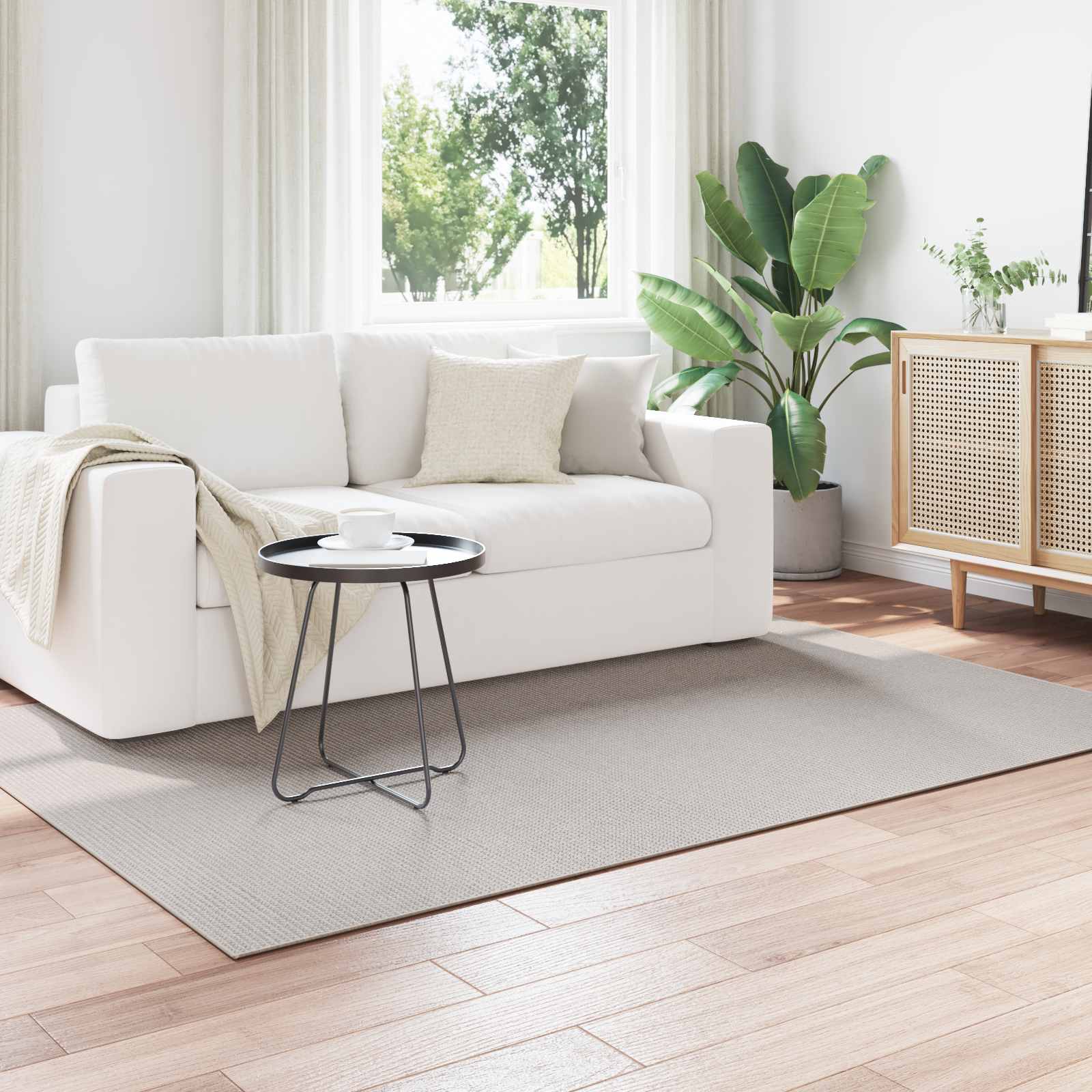VidaXL tapis rectangulaire huarte crème 170 x 120 cm polyester