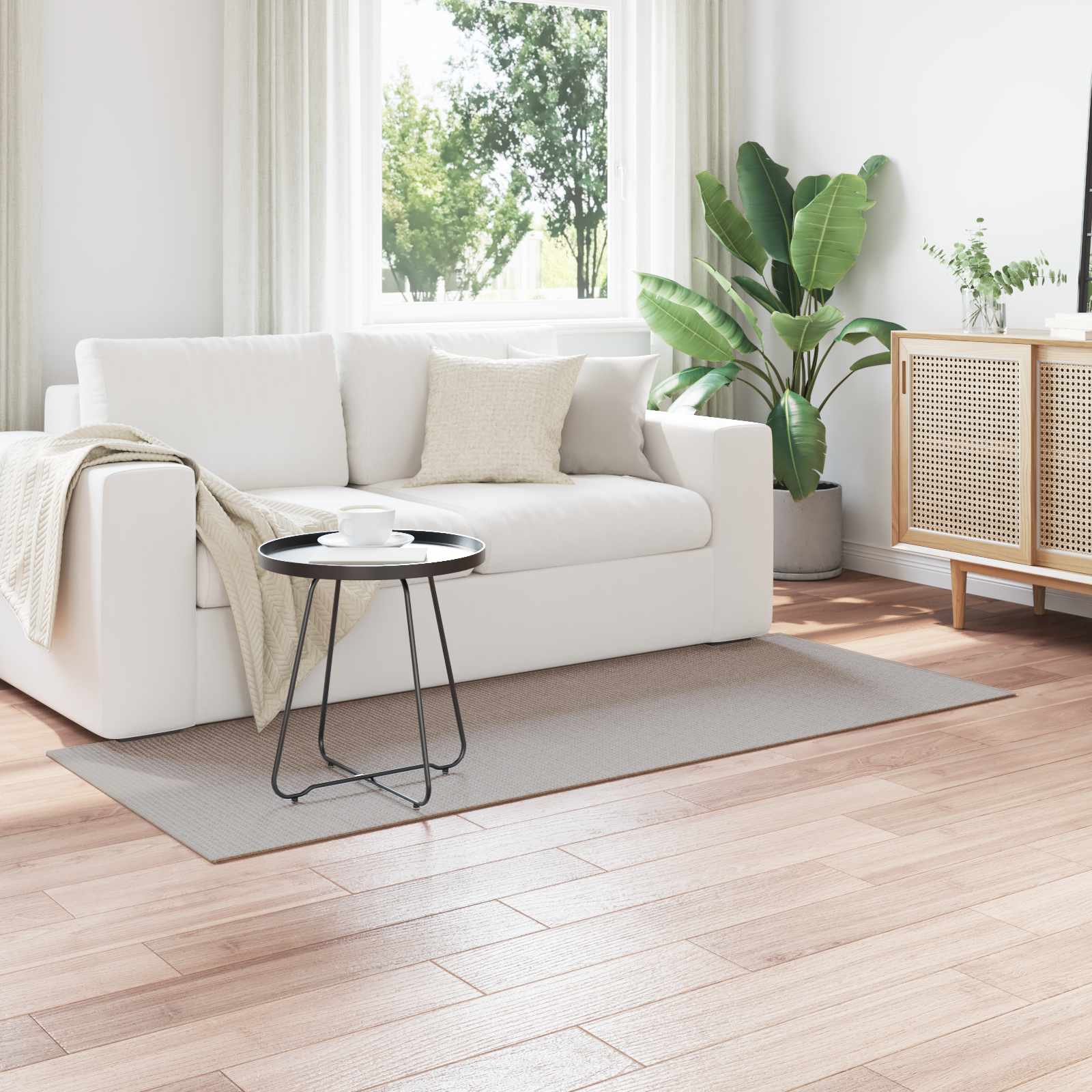VidaXL tapis huarte crème et taupe 150 x 80 cm polyester