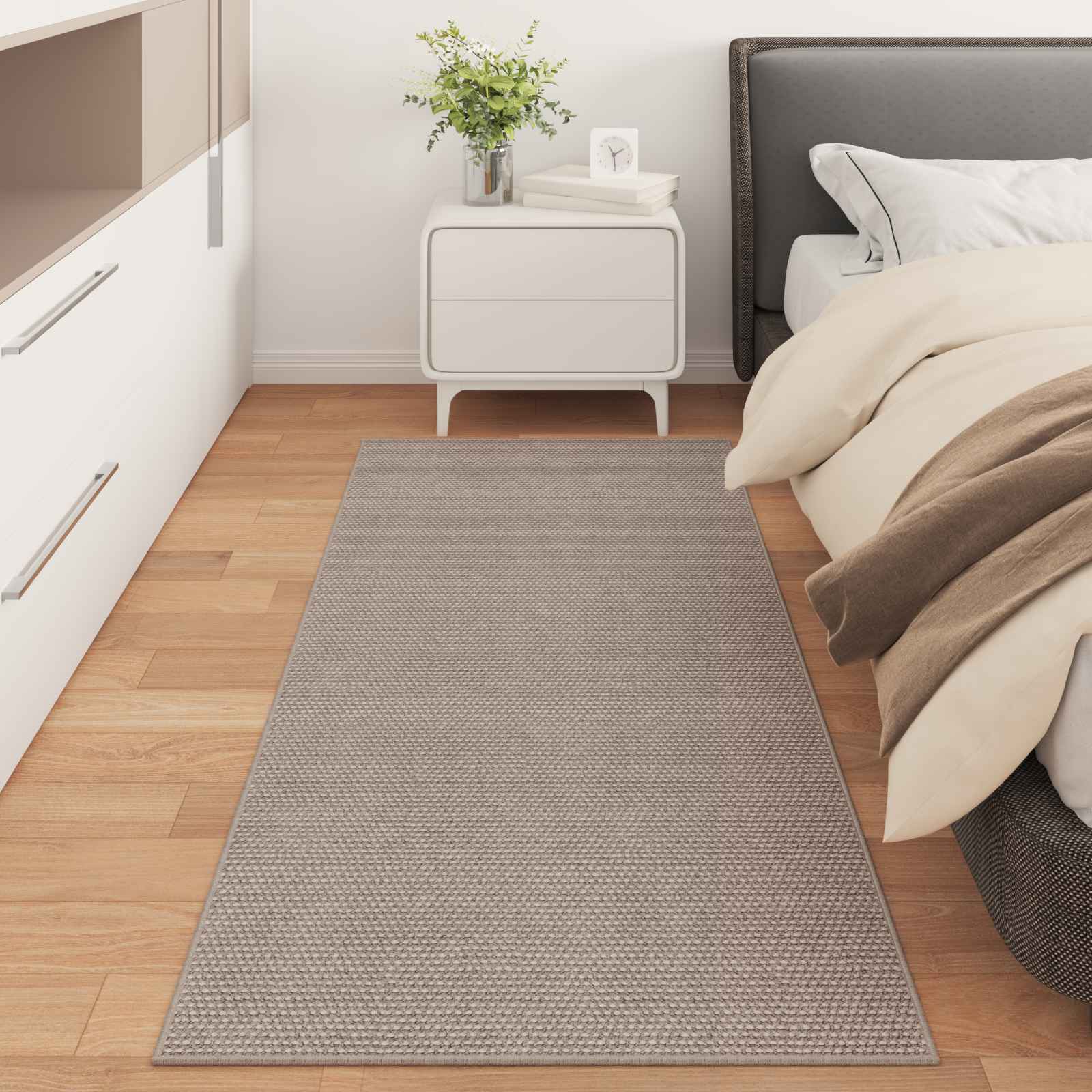 VidaXL tapis huarte crème et taupe 200 x 80 cm polyester