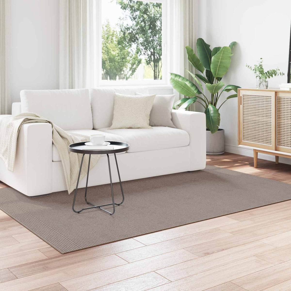 VidaXL tapis huarte crème et taupe 230 x 160 cm polyester