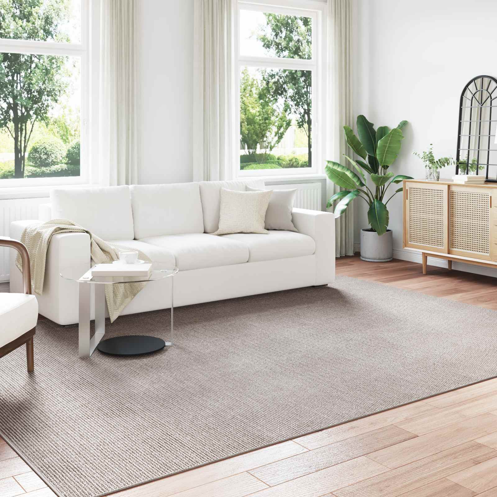 VidaXL tapis huarte crème et taupe 280 x 200 cm polyester