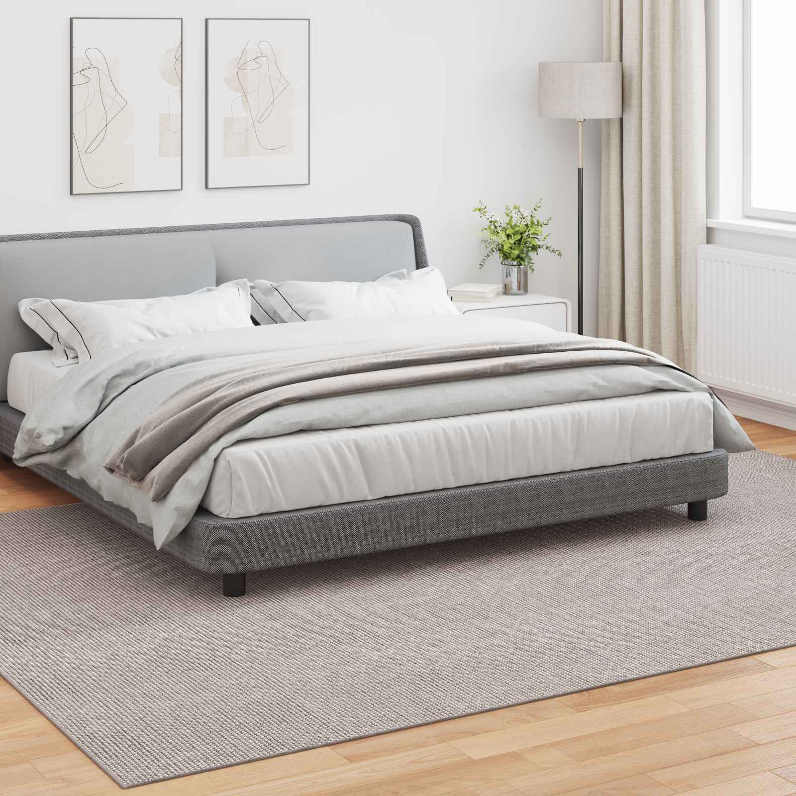 VidaXL tapis huarte crème et taupe 280 x 200 cm polyester