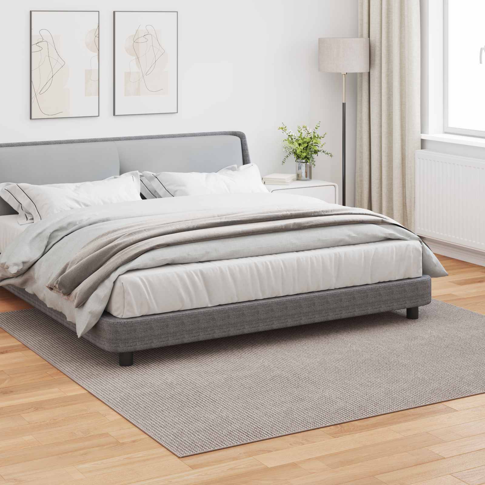 VidaXL tapis huarte crème et taupe 240 x 240 cm polyester