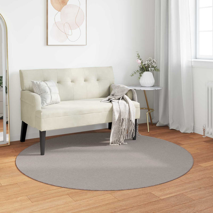 VidaXL tapis rond huarte crème et taupe ø 120 cm polyester
