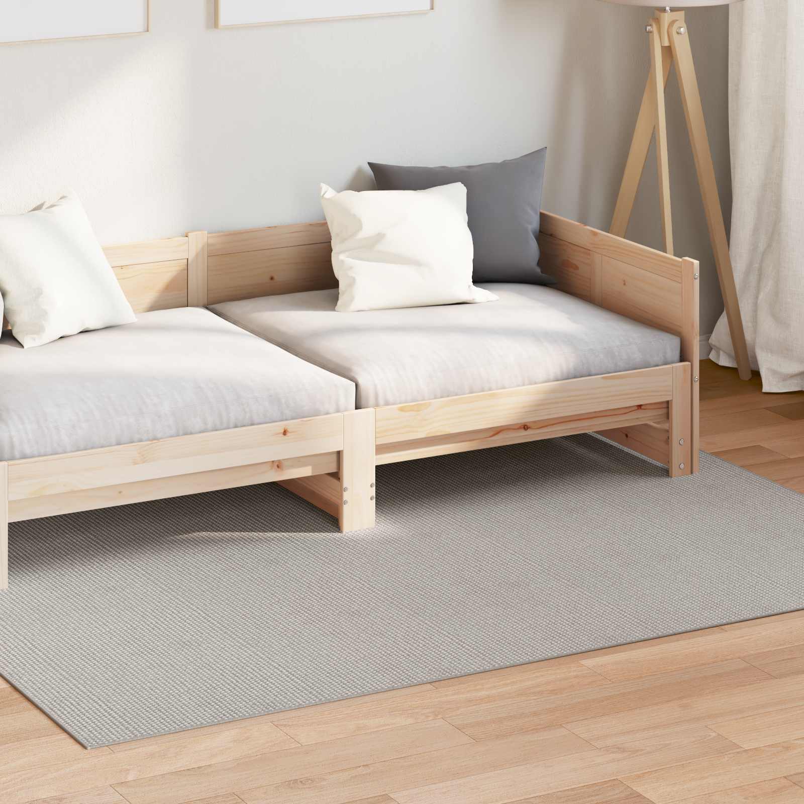 VidaXL tapis huarte crème et gris 200 x 140 cm polyester
