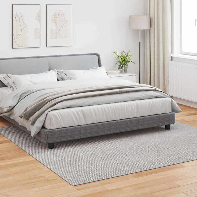 VidaXL tapis huarte crème et gris 240 x 240 cm polyester