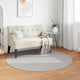Vidaxl tapis rond huarte crème et gris ø 200 cm polyester
