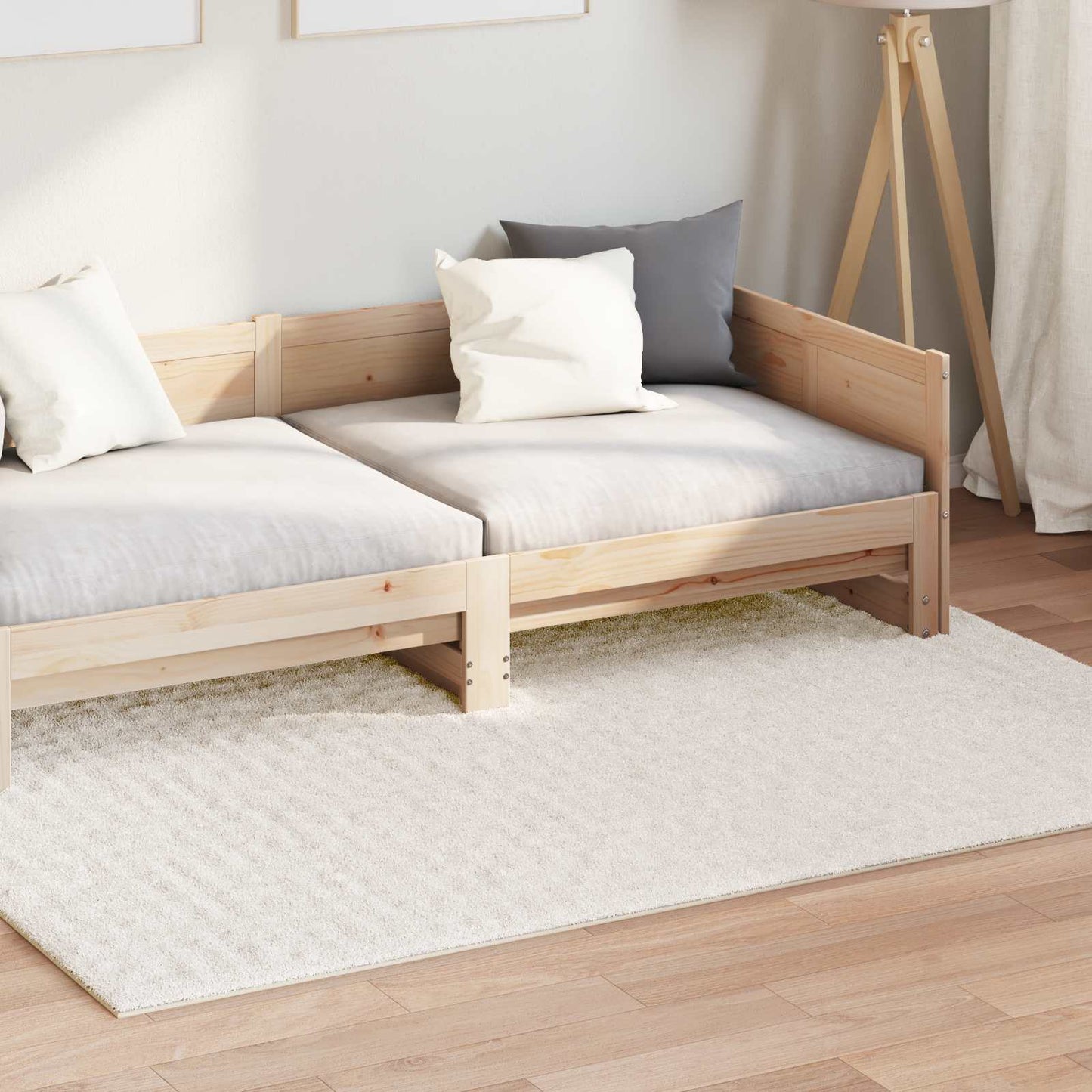 VidaXL tapis rectangulaire huarte crème 170 x 120 cm polyester