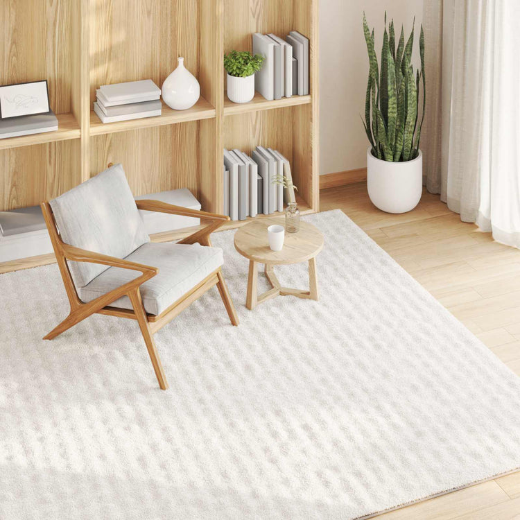 Vidaxx tapis carré huarte crème 120 x 120 cm polyester