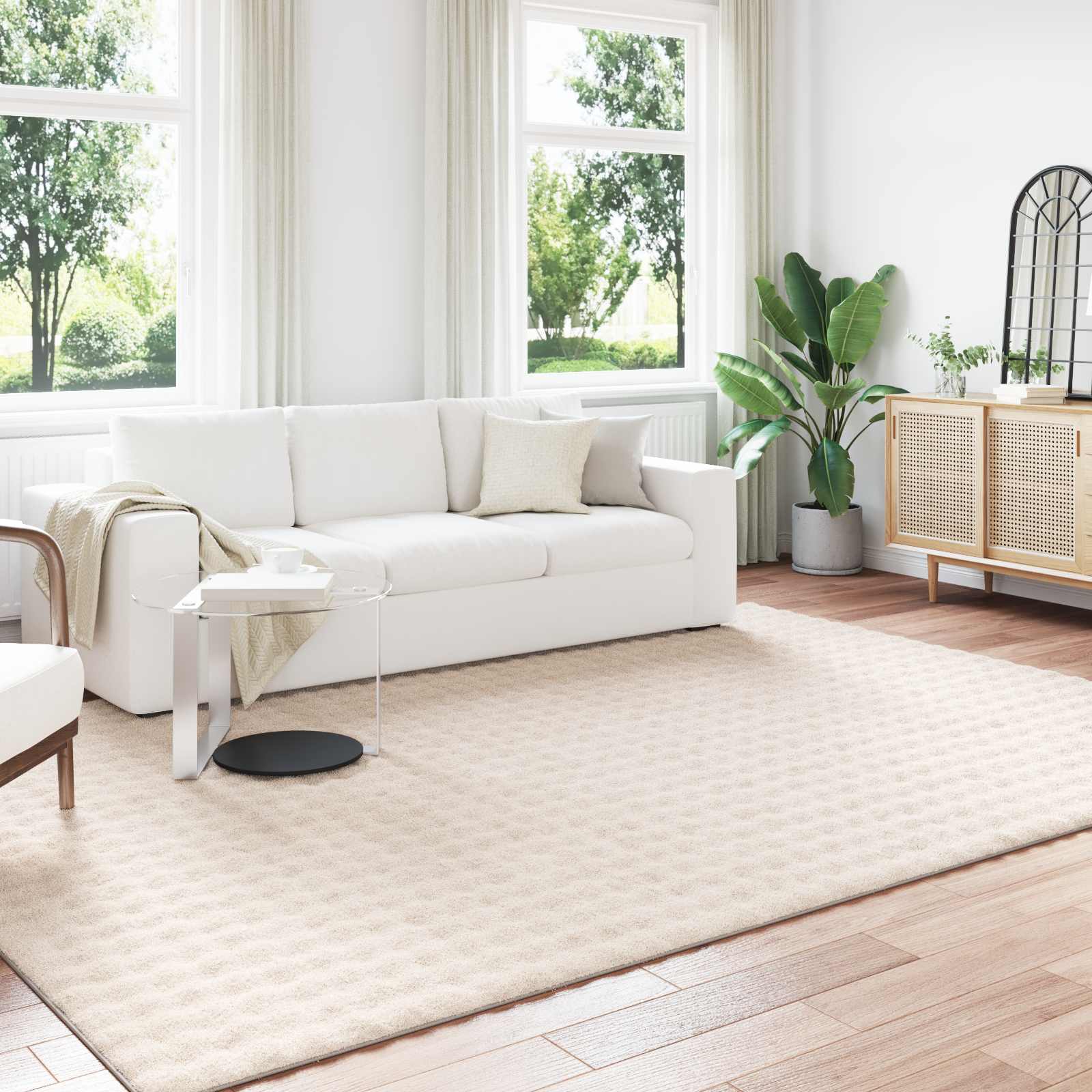 Vidaxx tapis rectangulaire huarte beige 280 x 200 cm polyester