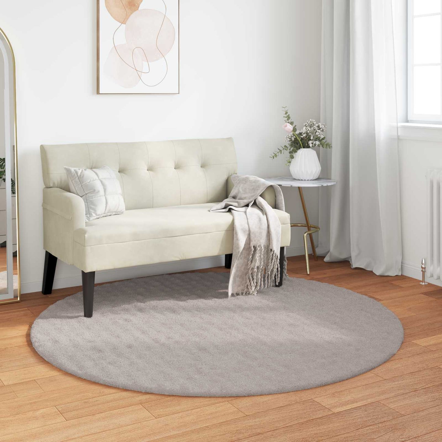 Vidaxx tapis rond huarte sable ø 200 cm polyester