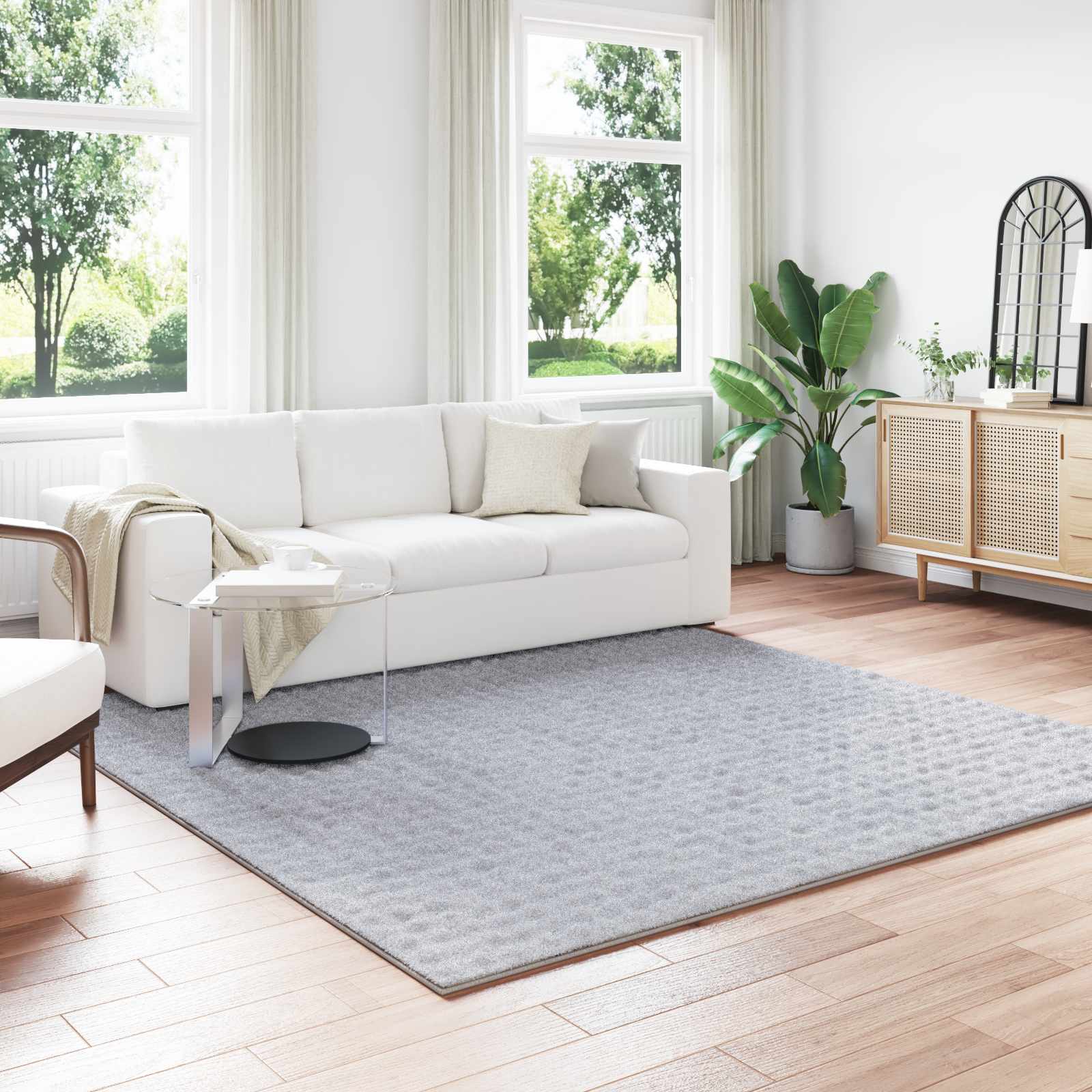Vidaxx tapis carré huarte gris 240 x 240 cm polyester