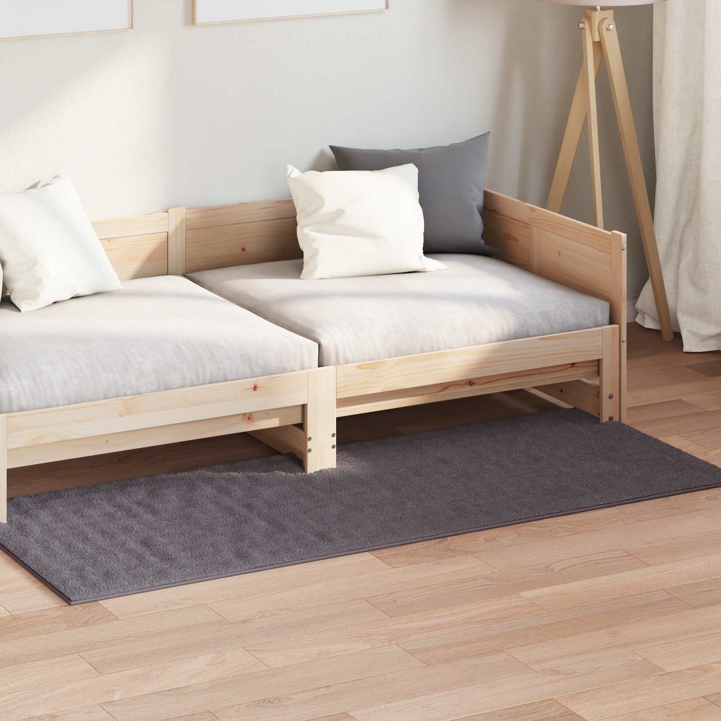 VidaXL tapis rectangulaire huarte anthracite 150 x 80 cm polyester