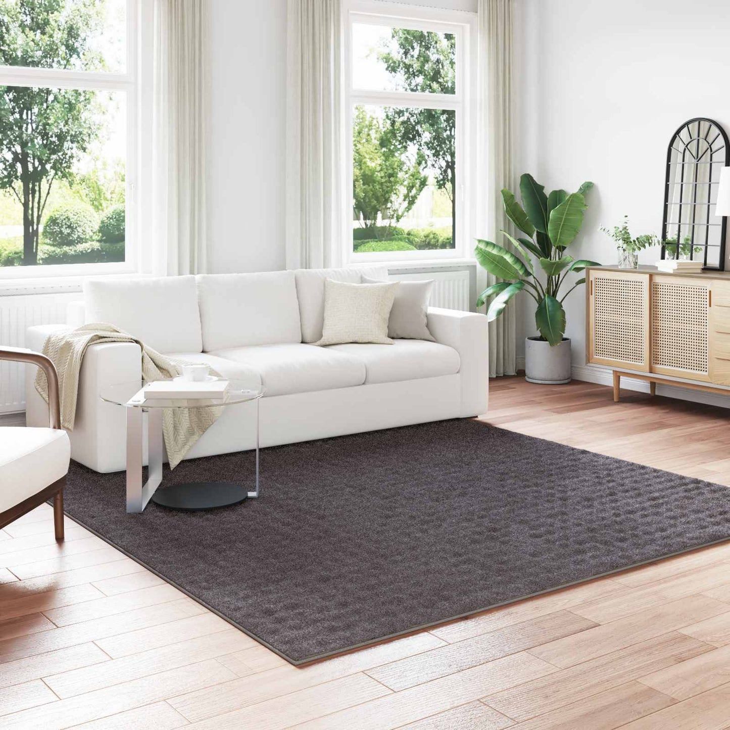 Vidaxx tapis carré huarte anthracite 240 x 240 cm polyester