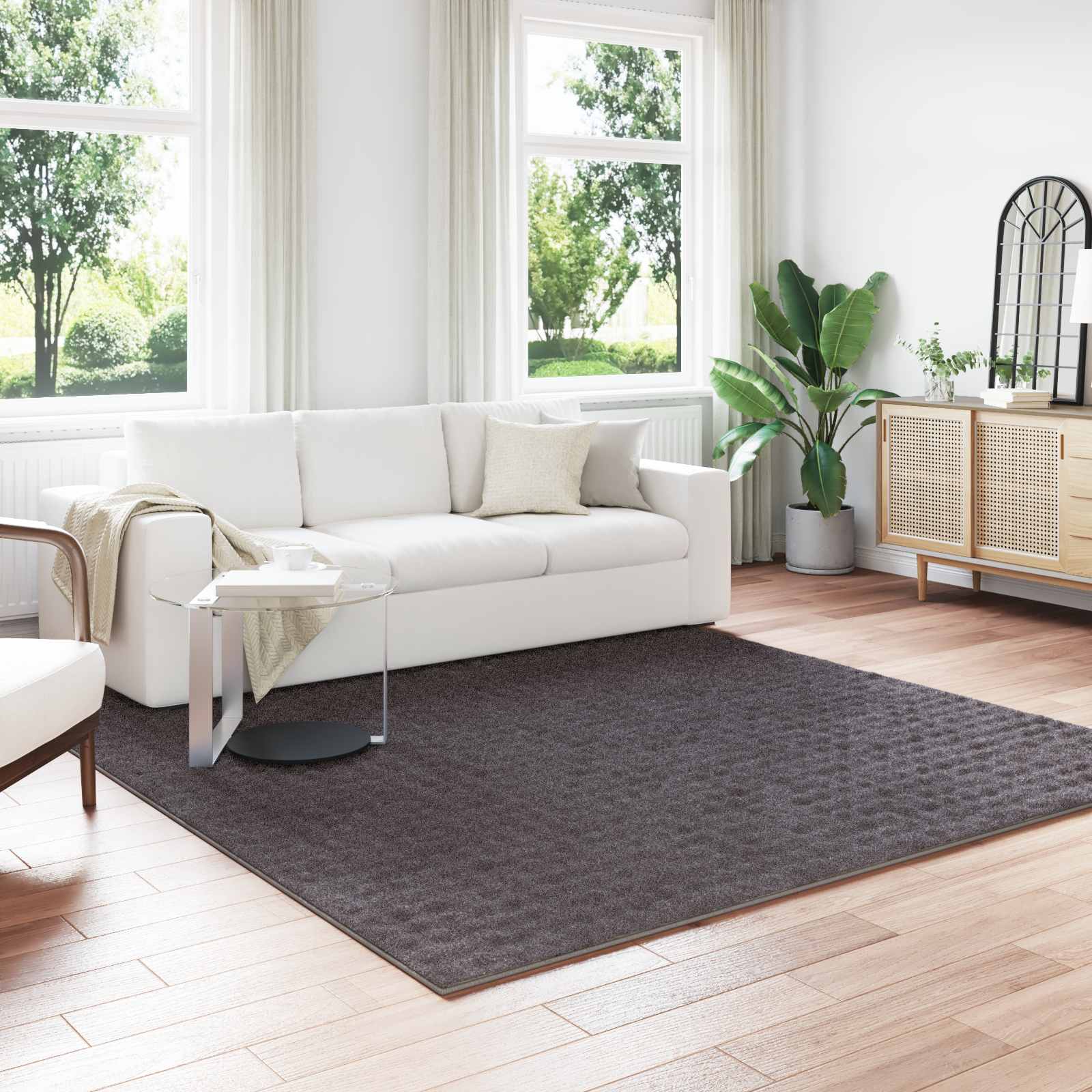 Vidaxx tapis carré huarte anthracite 240 x 240 cm polyester