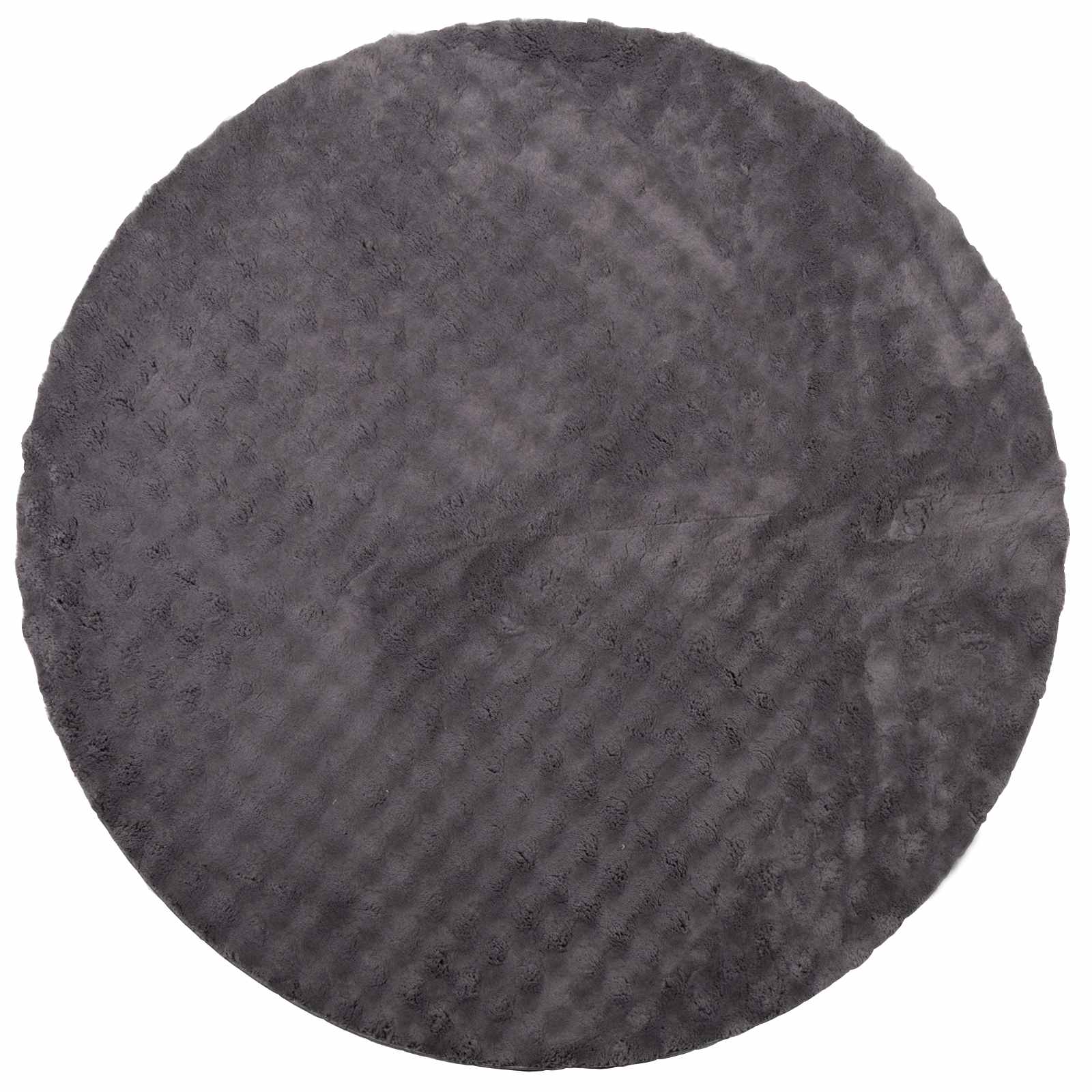 Vidaxl tapis rond huarte anthracite ø 200 cm polyester