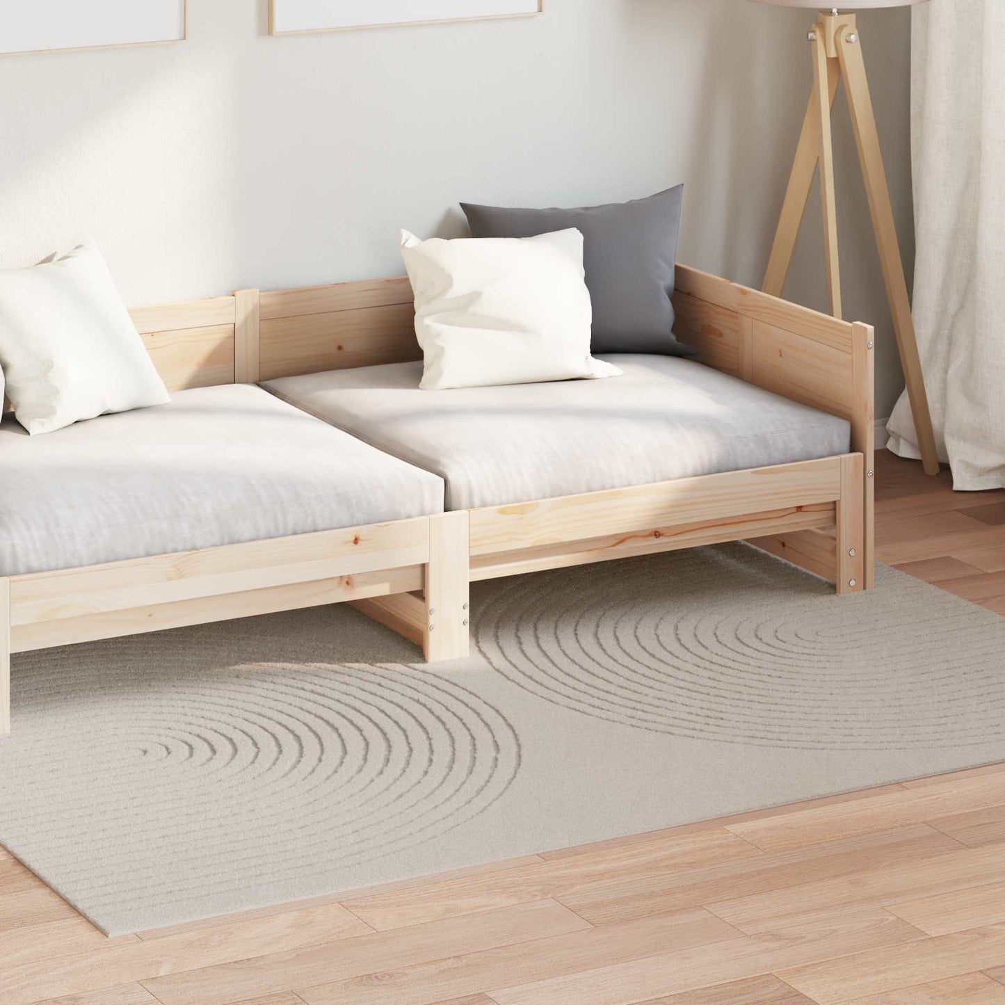 VidaXL tapis rectangulaire huarte crème 170 x 120 cm polyester